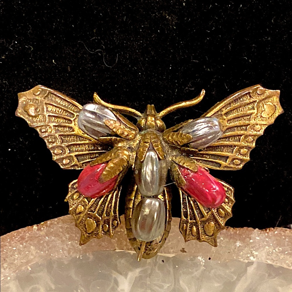 Art Deco Butterfly or Moth Brooch. Intricate details.